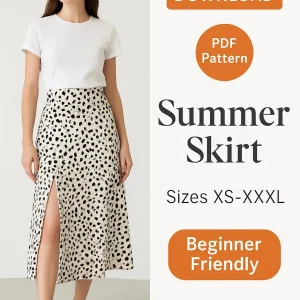 Summer Skirt sewing pattern - PDF instant download