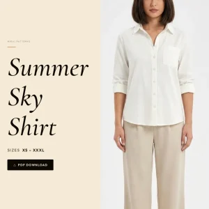 Summer Sky Shirt sewing pattern - PDF instant download
