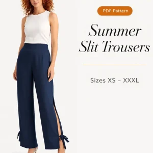 Summer Slit Trousers sewing pattern - PDF instant download