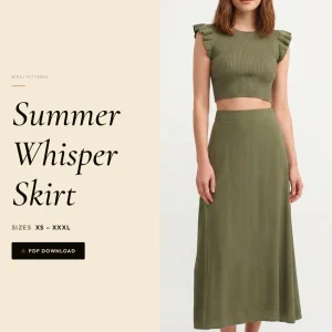 Summer Whisper Skirt sewing pattern - PDF instant download