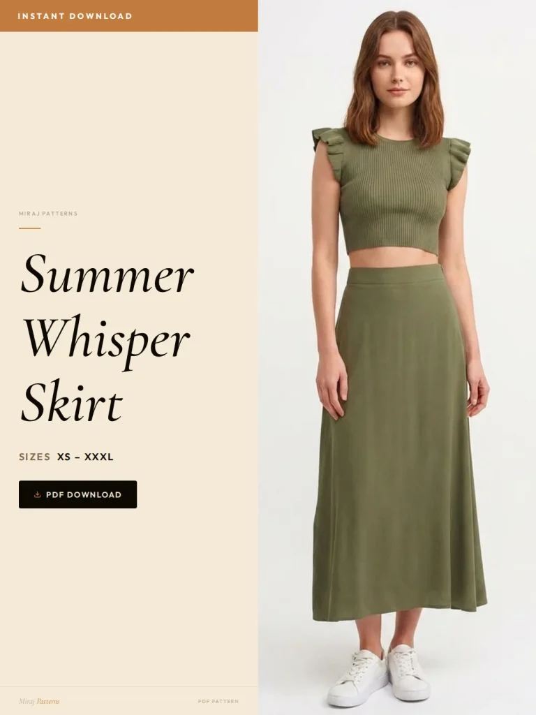 Summer Whisper Skirt sewing pattern - PDF instant download