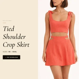 Tied Shoulder Crop Skirt sewing pattern - PDF instant download