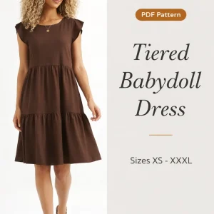 Tiered Babydoll Dress sewing pattern - PDF instant download