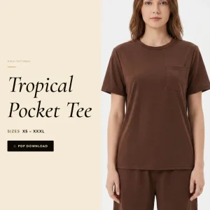 Tropical Pocket Tee sewing pattern - PDF instant download
