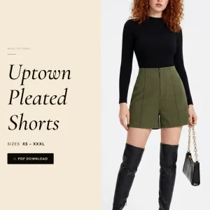 Uptown Pleated Shorts sewing pattern - PDF instant download