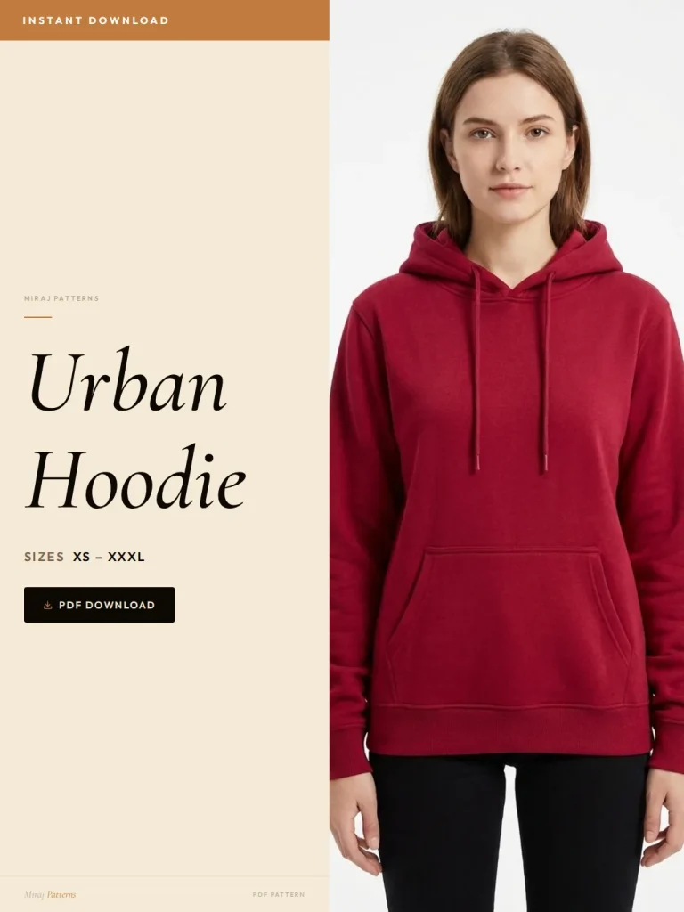 Urban Hoodie sewing pattern - PDF instant download