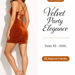 Velvet Party Elegance sewing pattern - PDF instant download