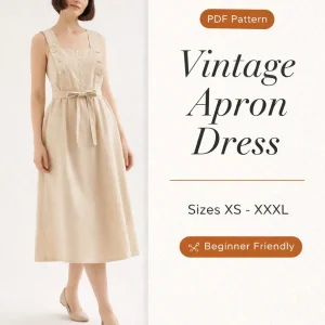 Vintage Apron Dress sewing pattern - PDF instant download