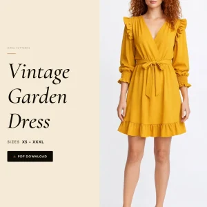 Vintage Garden Dress sewing pattern - PDF instant download