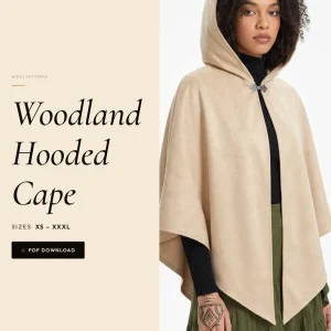 Woodland Hooded Cape sewing pattern - PDF instant download