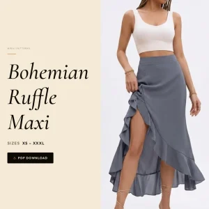 Bohemian Ruffle Maxi sewing pattern - PDF instant download