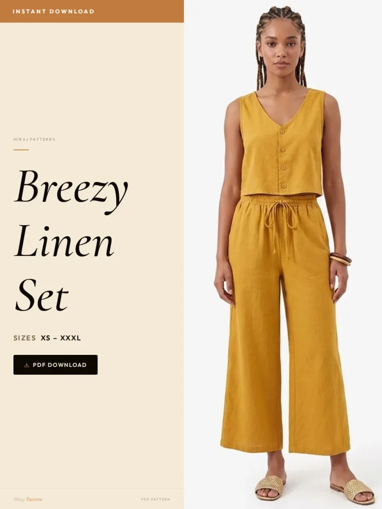 Breezy Linen Set sewing pattern - PDF instant download