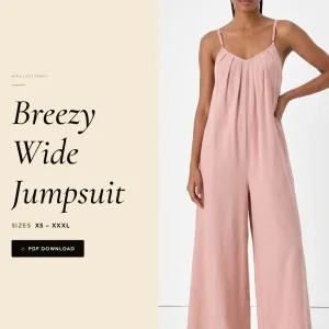 Breezy Wide Jumpsuit sewing pattern - PDF instant download