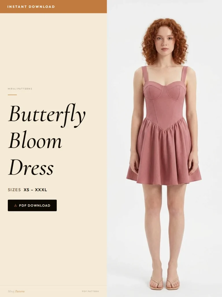Butterfly Bloom Dress sewing pattern - PDF instant download