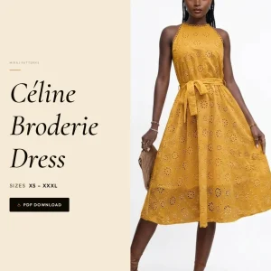 Céline Broderie Dress sewing pattern - PDF instant download