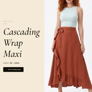 Cascading Wrap Maxi sewing pattern - PDF instant download