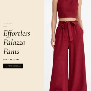 Effortless Palazzo Pants sewing pattern - PDF instant download