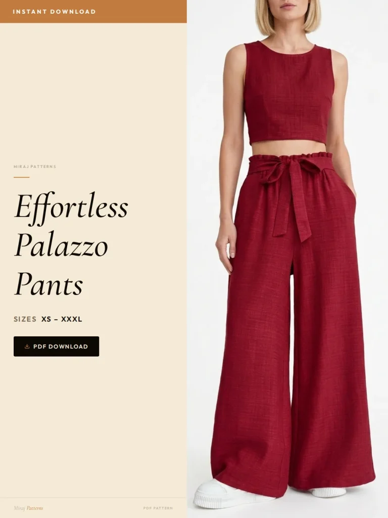Effortless Palazzo Pants sewing pattern - PDF instant download