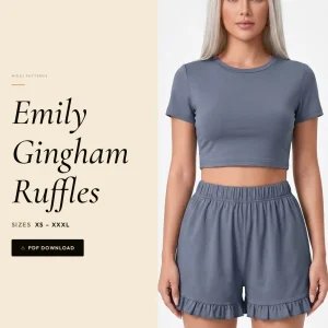 Emily Gingham Ruffles sewing pattern - PDF instant download