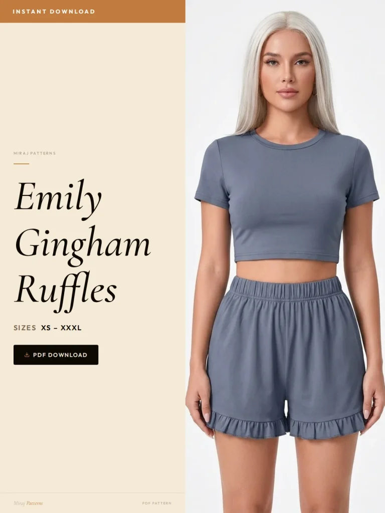 Emily Gingham Ruffles sewing pattern - PDF instant download