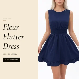Fleur Flutter Dress sewing pattern - PDF instant download