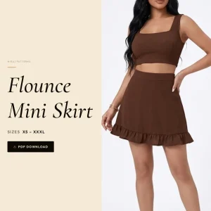 Flounce Mini Skirt sewing pattern - PDF instant download