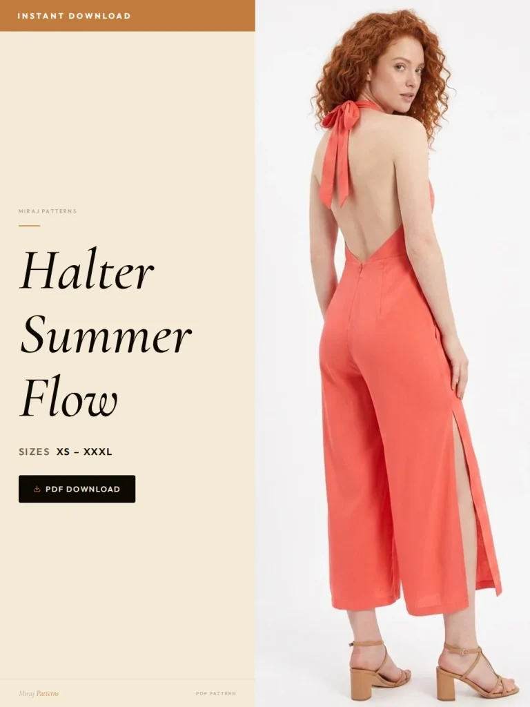 Halter Summer Flow sewing pattern - PDF instant download