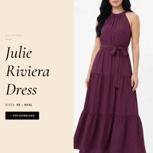 Julie Riviera Dress sewing pattern - PDF instant download
