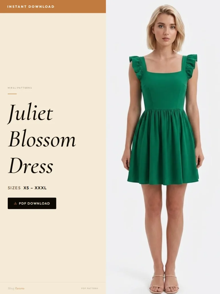 Juliet Blossom Dress sewing pattern - PDF instant download