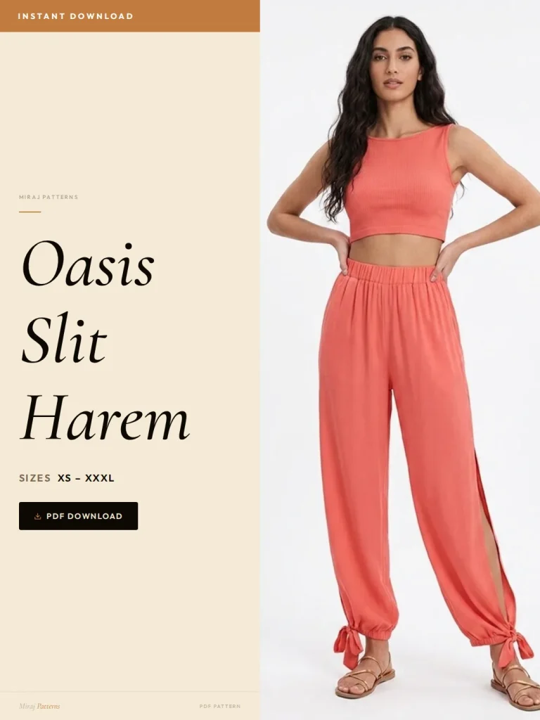 Oasis Slit Harem sewing pattern - PDF instant download