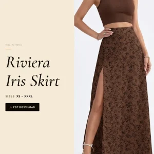 Riviera Iris Skirt sewing pattern - PDF instant download