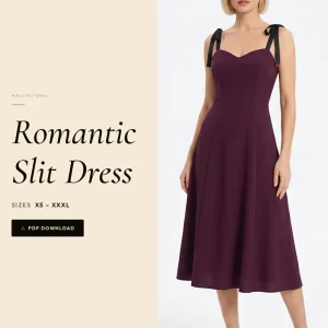 Romantic Slit Dress sewing pattern - PDF instant download