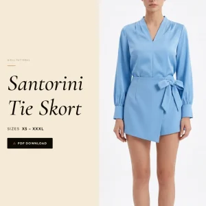 Santorini Tie Skort sewing pattern - PDF instant download