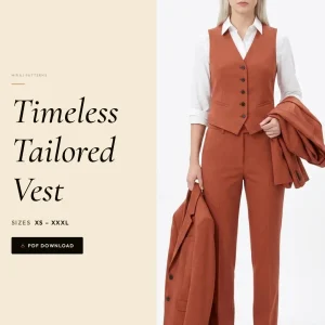 Timeless Tailored Vest sewing pattern - PDF instant download