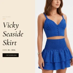 Vicky Seaside Skirt sewing pattern - PDF instant download