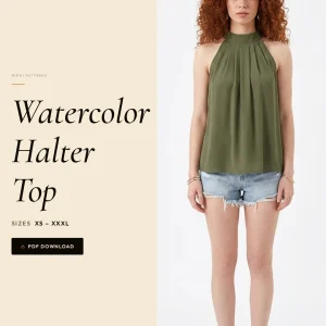 Watercolor Halter Top sewing pattern - PDF instant download